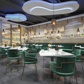 现代餐厅3D模型下载